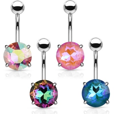 Šperky4U piercing do pupíku kulatý kámen WP01320-W