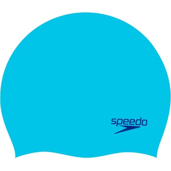 Speedo plain moulded silicone junior cap светло син