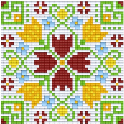 Bright Toys Мозайка с пиксели - Българска шевица, 48x48 пиксела - Елбетица (BE48001)