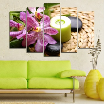 Vivid Home Декоративни панели Vivid Home от 5 части, Цветя, PVC, 160x100 см, Стандартна форма №0570