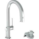Hansgrohe Кухненски смесител с издърпващ се душ и воден филтър Hansgrohe Aqittura M91 210 с 1 струя (76803000)
