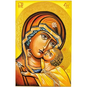  РЪЧНО РИСУВАНА ИКОНА СВЕТА БОГОРОДИЦА ВЛАДИМИРСКА