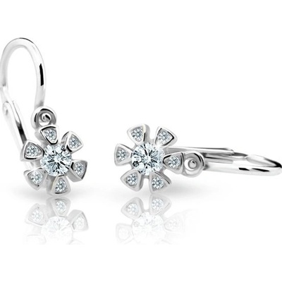 Danfil detské náušnice kvetiny C2156 z bieleho zlata white brizura