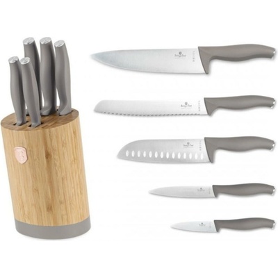 Berlingerhaus BH 2756 se stojanem Bamboo Taupe Collection 6 ks