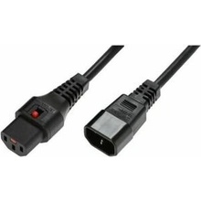 Power Cable, Male C14 plug, Ho5VV-F 3 X 1.00mm2 to C13 IEC LOCK, 3m black IEC-PC1022