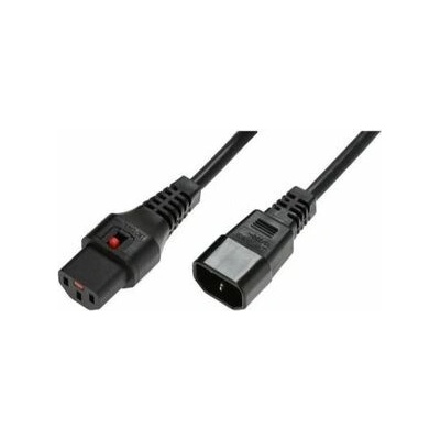 Power Cable, Male C14 plug, Ho5VV-F 3 X 1.00mm2 to C13 IEC LOCK, 3m black IEC-PC1022