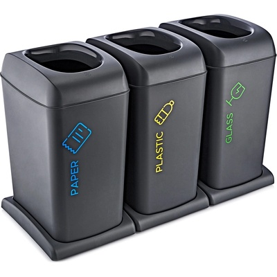 HORECANO Комплект кошове за разделно събиране Horecano - 3 x 40 l, сив (014886)