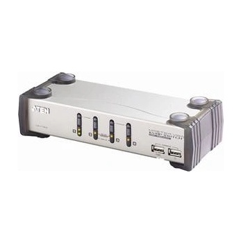 Aten CS-1734 4-port KVMP, USB+PS2, USB hub, aud., kab. 1,2m