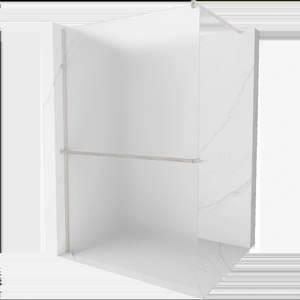 Mexen Kioto+ стена за душ с рафт Walk-in 130 x 200 cm, матирано, четка никел - 800-130-121-97-30 (800-130-121-97-30)
