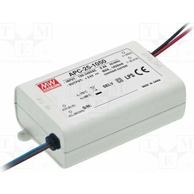 MEAN WELL APC-25-350 Napájecí zdroj: spínaný; LED; 24,5W; 25÷70VDC; 350mA; 90÷264VAC