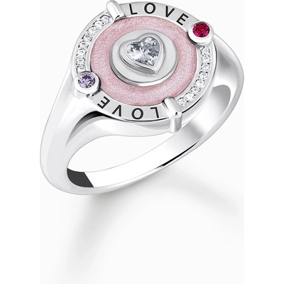 Thomas Sabo TR2447 390 9 Silver signet ring heart and stones