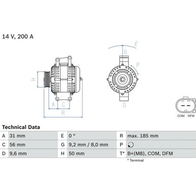 generátor BOSCH 0 986 048 550 BO 0986048550
