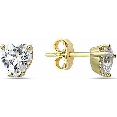 Lillian Vassago Zlatá náušnica so zirkónom v tvare srdca LLV98-GER164P/01 Žltá
