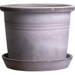 Bergs Potter Градинска саксия Galestro с поставка 25 см сива (GG25S)