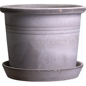 Bergs Potter Градинска саксия Galestro с поставка 25 см сива (GG25S)
