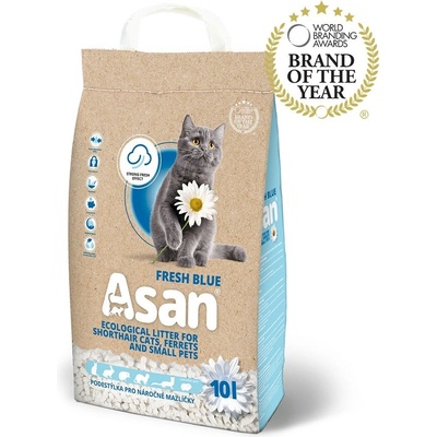 Asan Cat Fresh Blue eko-stelivo pre mačky a fretky 10 l