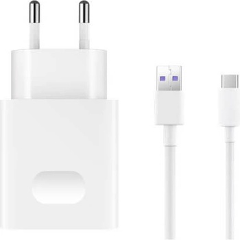 Huawei Super Fast Charger AP81 4.5A incl. USB-C Cable - захранване и USB-C кабел за устройства с USB-C стандарт (бял) (retail)