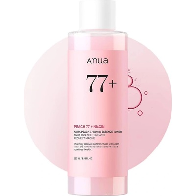 Anua Peach 77% Niacin Essence Toner - Успокояващ тоник с екстракт от праскова и ниацинамид 250мл