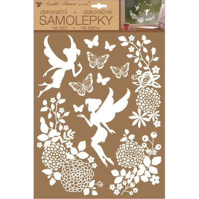 Anděl Přerov Samolepky na zeď bílé víly 27,5 x 41 cm – Zboží Dáma