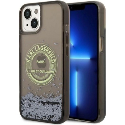 KARL LAGERFELD Кейс Karl Lagerfeld KLHCP14SLCRSGRK за iPhone 14 6.1", черен / черен, твърд, Liquid Glitter RSG (3666339086008)