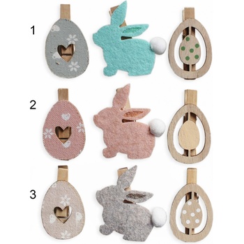 Přízdoby velikonoce textil 6ks/6cm mix