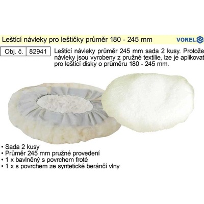 Vorel Leštící návleky pro leštičky průměr 180 - 245 mm