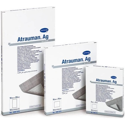 HARTMANN Atrauman Ag Тюлена мазева превръзка импрегнирана с метално сребро, с антибактериално действие 5cm x 5cm 50 бр