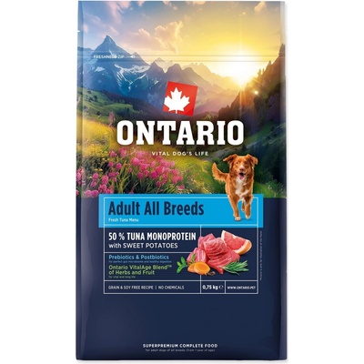 Ontario Adult All Breeds Monoprotein Tuna & Sweet Potatoes 0,75 kg