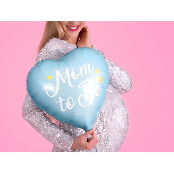 Party Deco Фолиев Балон "Mom To Be", Син, 35см