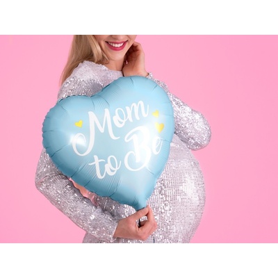 Party Deco Фолиев Балон "Mom To Be", Син, 35см