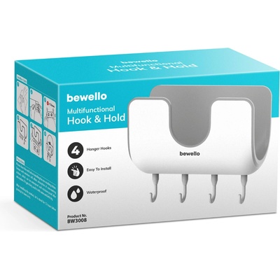 Bewello Многофункционално хранилище - с 4 куки (BW3008)