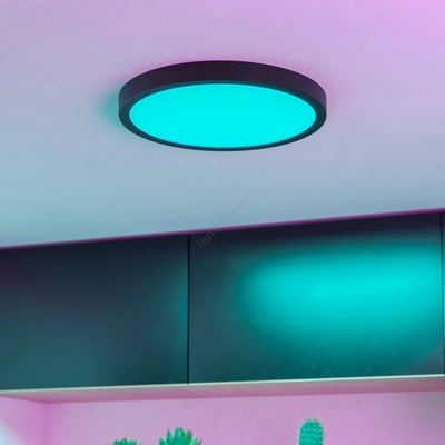 EGLO 901373 -LED RGBW С възможност за димиране, таванно осветително тяло с опушено стъкло FUEVA-Z LED/14, 3W/230V 27, 8cm IP44 черно (EG901373)