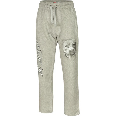 PitBull West Coast tepláky DOG HEAD open end šedé
