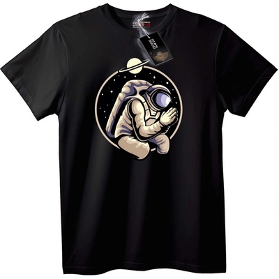 NOONEBRAND Тениска Космонавт в Кръг - M, Black
