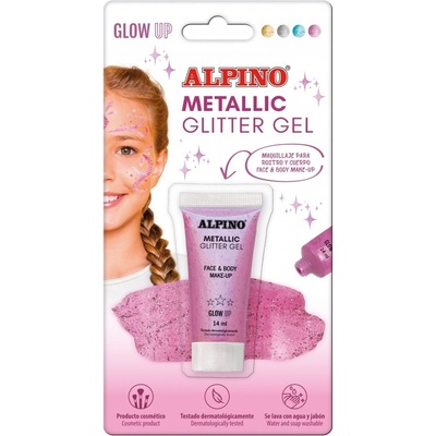 Alpino trblietavý gél na tvár a teľo metalická ružová 14ml