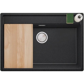 Твоят Стил Графитна кухненска мивка за вграждане под плот Берген 80 Low 760x530 мм