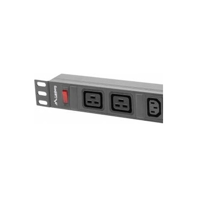 Lanberg Rack power strip pdu 19 lanberg 1u 16a 2m 2x c19 8x iec c13 black c20