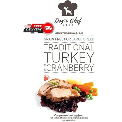 Dog's Chef Traditional Turkey with Cranberry for Large breed 12 kg
