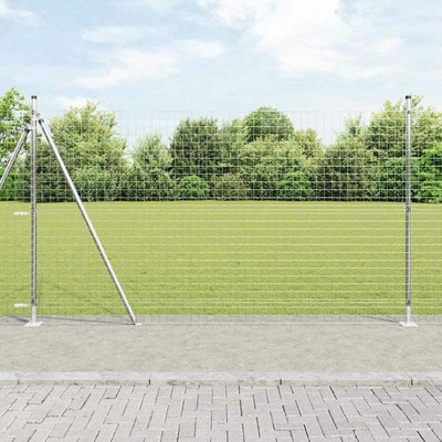 vidaXL Zahradní euro plot s betonovým základem 10 x 1,6 m Stříbrná