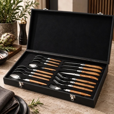 Laguiole Luxury lžíce 6 ks olivová rukojeť