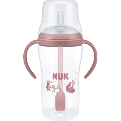 Nuk Шише NUK Perfect Match - Със силиконова сламка, TC, РР, 260 ml, Мечка (10216319)