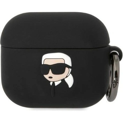 Karl Lagerfeld Кейс Karl Lagerfeld KLA3RUNIKK за AirPods 3, черен / черен, Silicone Karl Head 3D (KF001461-0)