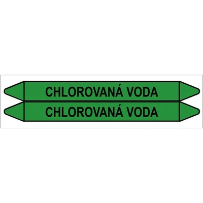 Značení potrubí, chlorovaná voda,2 ks, 450 × 52 mm PZ 008864