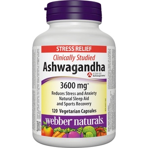Webber Naturals Ashwaganda / Ашваганда 300 mg x 120 капсули (5264 WN)