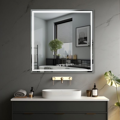 IREDA Koupelnové zrcadlo s LED osvětlením 80 x 80 cm 92028 – Zboží Dáma