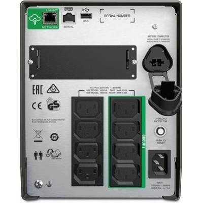 APC Smart-UPS SMT1500IC UPS AC 220/230/240V 1000Watt 1500VA RS-232 USB output connectors 8 Black with APC SmartConnect (SMT1500IC)
