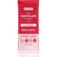 BeKeto Keto Vegan čokoláda 70% sMCT olejem Divoká malina 80 g