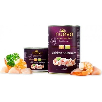 nuevo Cat Adult Chicken & Shrimps - консерва за котки с вкусно, пилешко и скариди, БЕЗ ЗЪРНО, 400 гр Германия