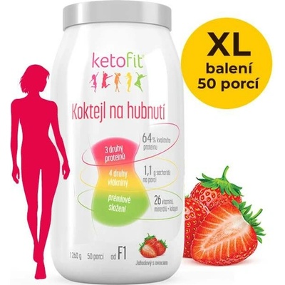 Ketofit Premium proteinový koktejl 1 260 g, 50 porcí