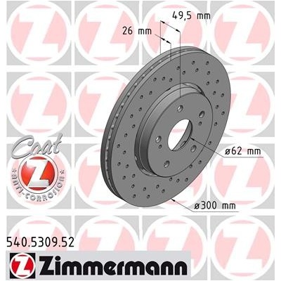 ZIMMERMANN Brzdový kotúč 540530952
